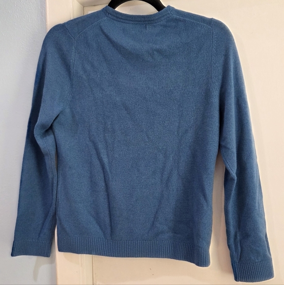 Women's L.L.Bean Blue Water Cashmere Crew Sweater, Size S Pet - Picture 9 of 13